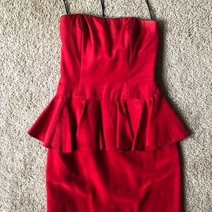 AJ Bari vintage red peplum dress. Previously worn